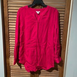 intro pink button up, size XL